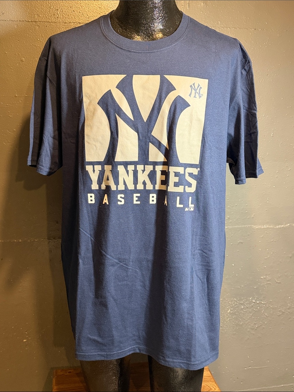 Majestic Navy T-Shirt with Cream Yankees Logo